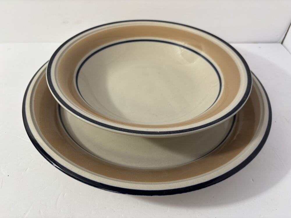 Ranmaru Trend Camel Stoneware Plates Set of 2 Medium & Large Oven Safe